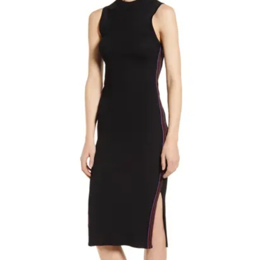 Cupcakes and cashmere rainbow striped sweater dress Knit Ribbed  Sleeveless